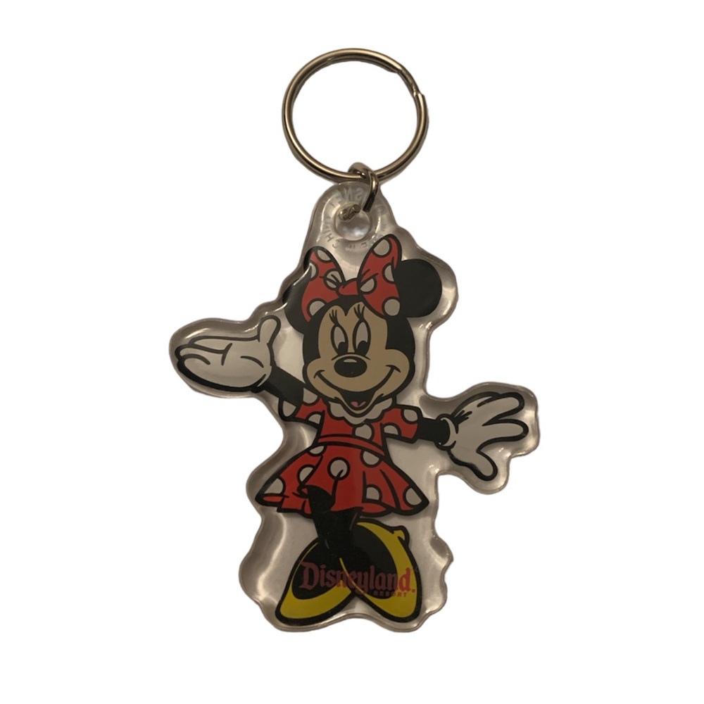 Vintage Disney Mickey Mouse Large Plastic Keychain Disneyland Resort 4”